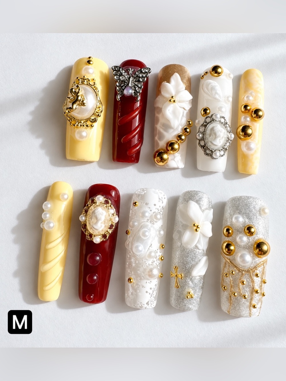 Luxury Press On Nails - Vintage Accents